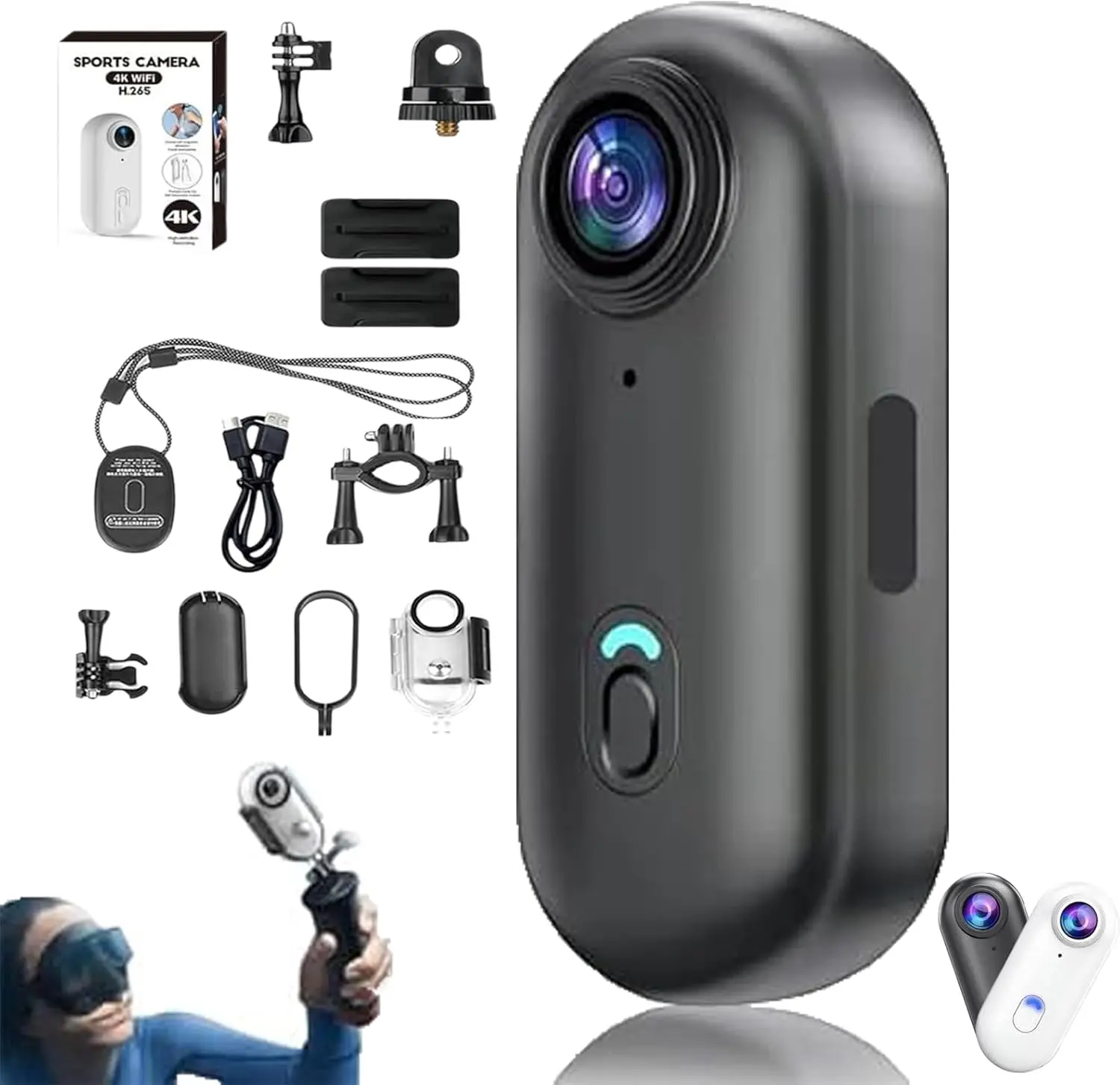 

4K-камера для тела, новая 4K-камера POV 2025 года, мини-камера для пальца, водонепроницаемая носимая экшн-камера IP68, для прогулок с питомцами