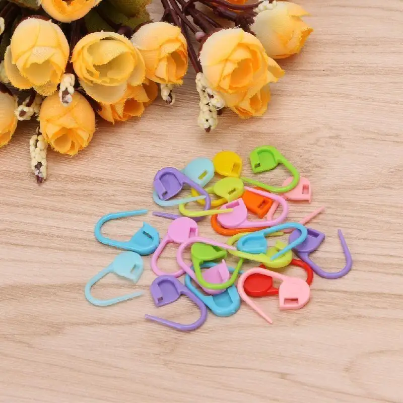 581E 20Pcs Colored Knitting Locking Markers Crochet Locking Stitching Markers Clip
