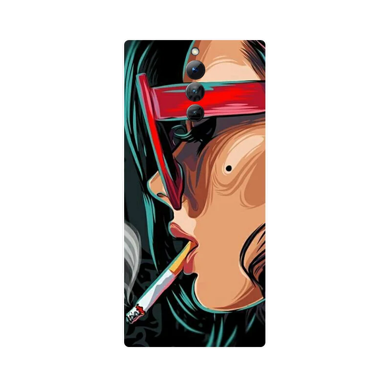 لحقيبة ريد ماجيك 8S برو بلس  فتاة  زهرة  مصد سيليكون ناعم  الغطاء الخلفي لهاتف النوبة الأحمر ماجيك 8 برو ماجيك 8S برو بلس  حافظة الهاتف