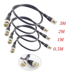 0.5M/1M/2M/3M BNC Extension Cord Cable BNC Male To Male Adapter Cable For CCTV Camera Home Security BNC Connector High Quality