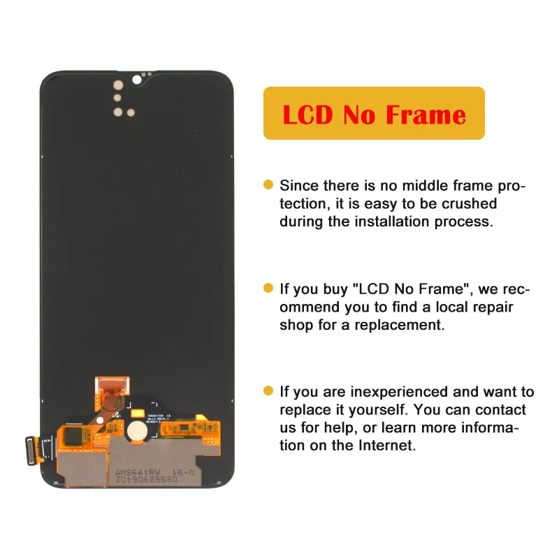 Imagem -02 - Original Oneplus 6t Lcd Display Substituição da Tela de Toque Montagem Digitador com Fringerprint 6t A6010 641