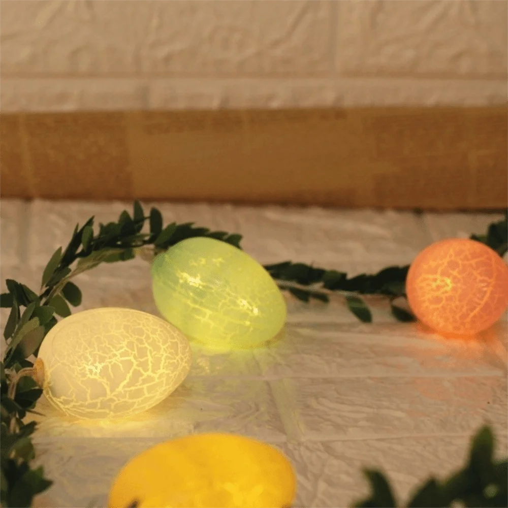 

Luminous Easter Egg Wreath 2M 10 LED Lights LED Light Garland Crack Easter Egg Waterproof Easter Twig Garland Spring Celebration