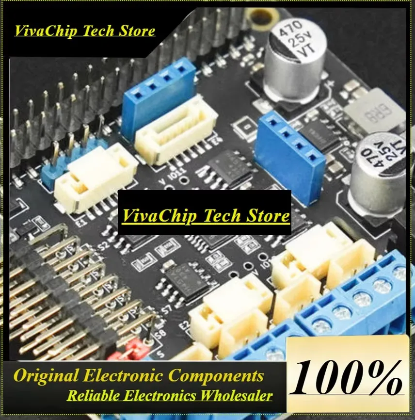VoFSRaspberry Pi Motor Driver HAT, Controls 4 DC Motors & 8 Servos, I2C Interface, Power Supply For Pi, Compatible With Pi 4B/3