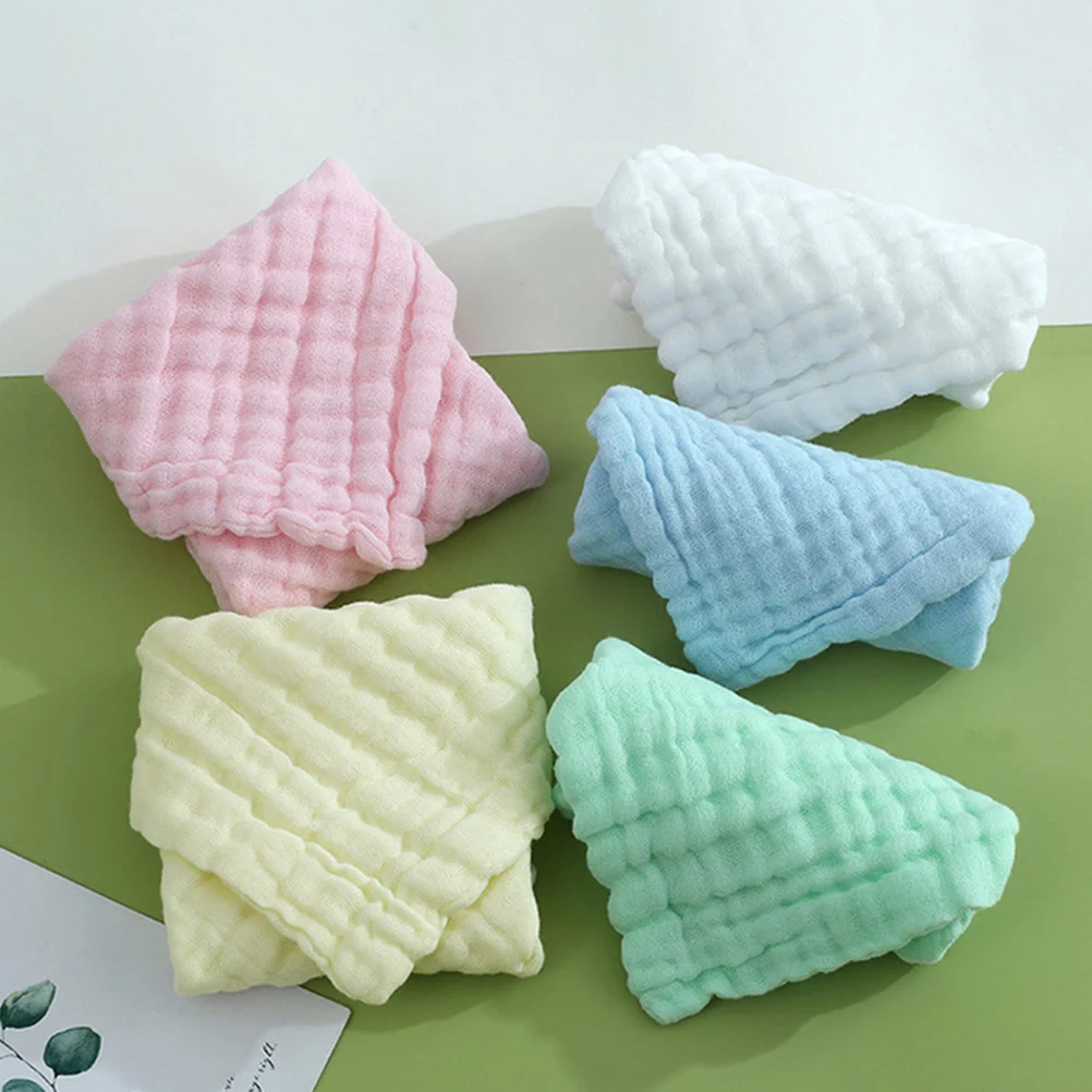 

5 шт. детская мочалка, хлопковое впитывающее полотенце для малышей, слюнявчик, подарок для новорожденных, муслиновые мочалки для маленьких мальчиков и девочек