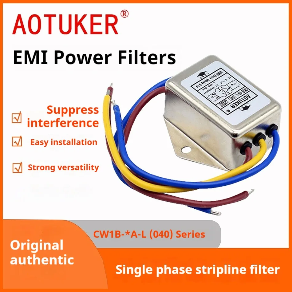EMI Power Filter 220V Single Phase with Cable Audio Power Purifier [CW1B-3A/6A/10A-L (040)]