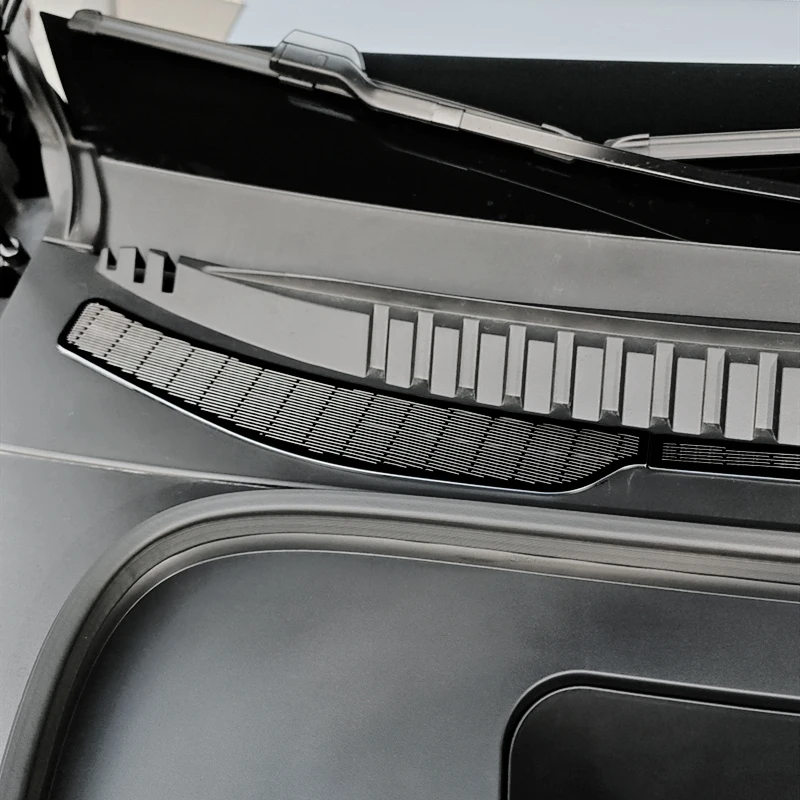 Front Hood Cabin Rain Gutter Cover Anti-Leaf Debris Blocking Wiper Slot Modified Drain Retrofit Bonnet Vent For BYD Sealion7