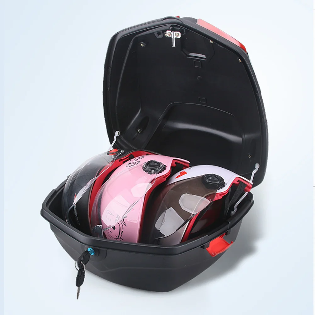 Motorcycle Rear Top Box Waterproof Motorcycle Scooter Tail Box Trunk Luggage Box Large Capacity Lockable Carrier Case For Moped