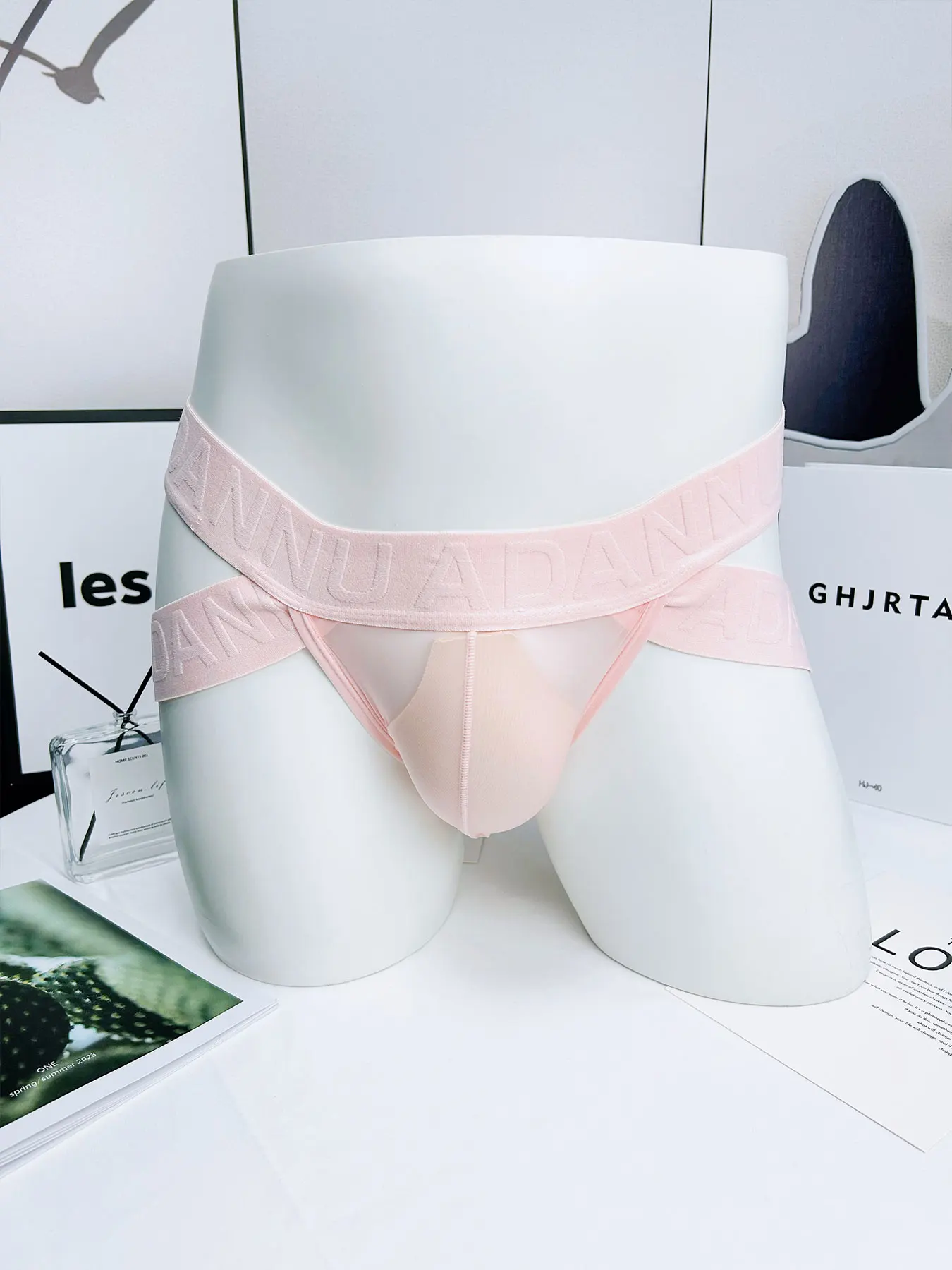 Transparent Men's Hollow Underwear Breathable Quick dry Man Briefs U convex Underpants Sexy Low Waist Male Panties Fashion