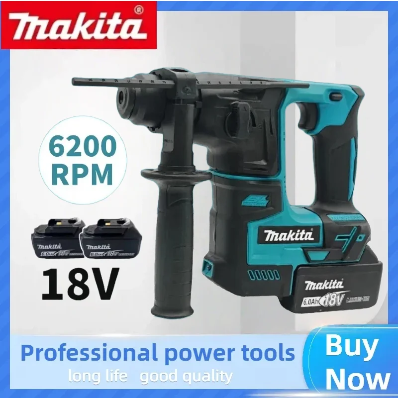

Makita Portable Brushless Electric Hammer 18V Lithium Cordless Wireless Hammer Drilling Power Tools Compatible For 18V Battery