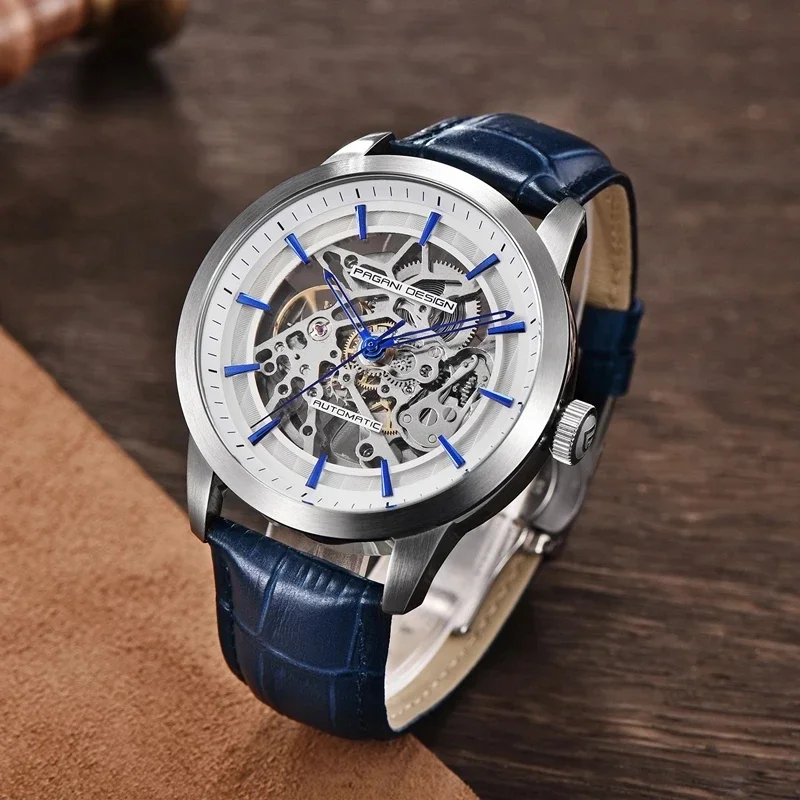 

PAGANI DESIGN Brand Fashion Sports Leather Watches Men Luxury Automatic Mechanical Skeleton Waterproof Watches Relogio Masculino
