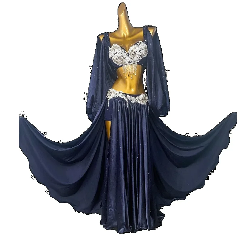 Traje de dançarina do ventre personalizado vestido de desempenho feminino 2025 novo conjunto oriental dancewear prática vestido roupas indianas terno feminino