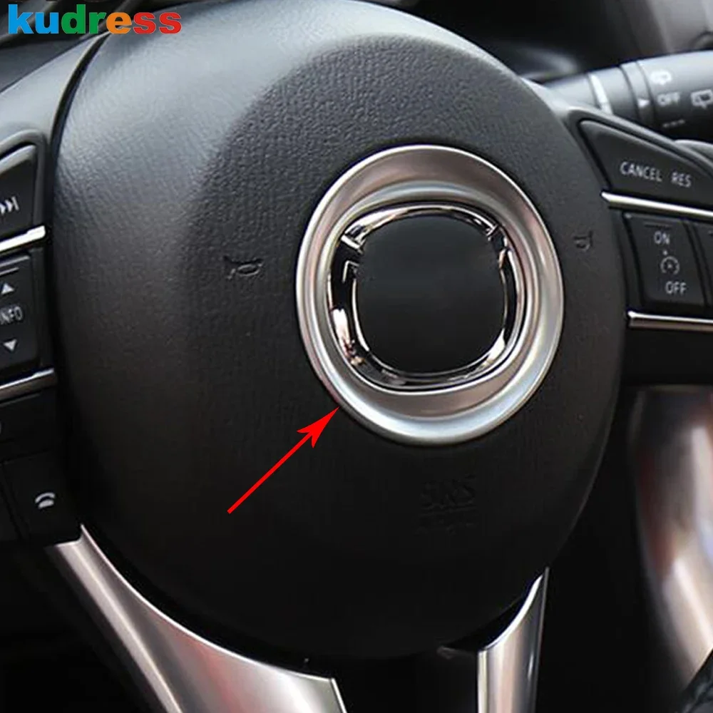 

Car Steering Wheel Ring Cover Trim For Mazda CX-3 2017-2021 2022 Mazda 6 Atenza 2017 2018 Matte Interior Mouldings Accessories