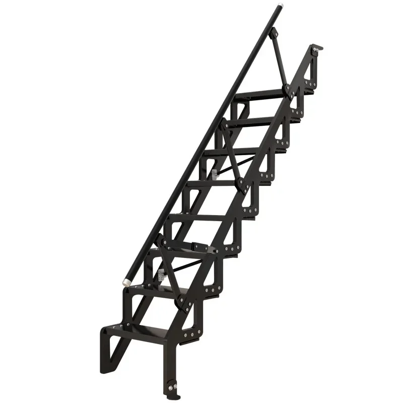

Household aluminum alloy wall ladder folding loft ladder fashion duplex loft jump S wide pedal ladder