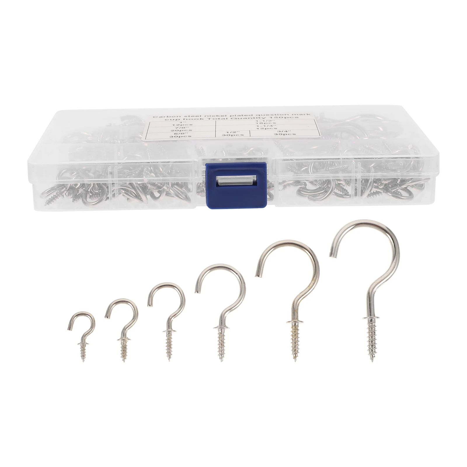 

150 Pcs Hooks Nickel Plated Kitchen Utensil Hanging ganizers Wall Mount Storage Solution