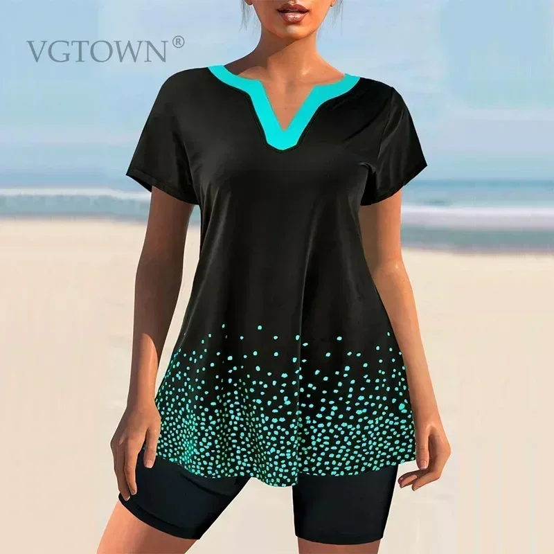 

2025 New Plus Size S-6XL 3 Piece Tankini Swimsuits For Women Bathing Suit Tops With Swim Capris Athletic Swimwear Beachwear
