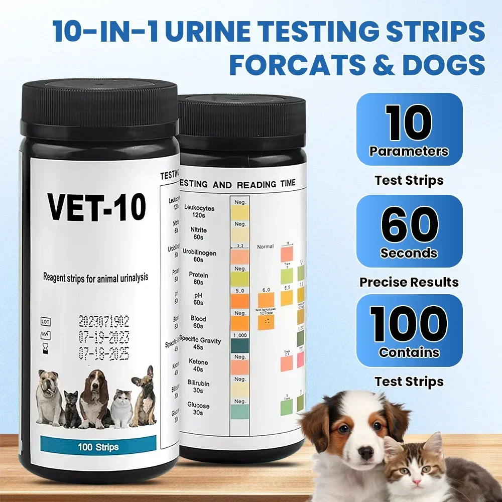 10/14 Parameters Veterinary Urine Analyzer Test Strips Accessory Suit for W-200B/W-600/IU-100