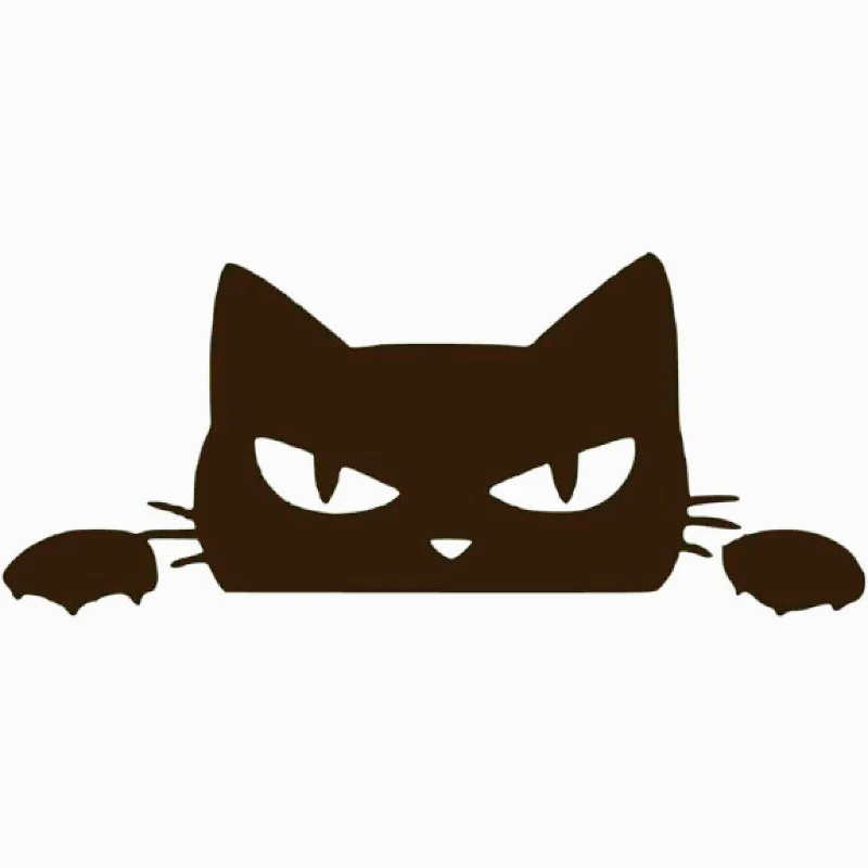 

Наклейки для украшения автомобиля Angry Cat Peeking, черная виниловая графическая наклейка для автомобиля, грузовика, окна, ноутбука, планшета, 15 см, ПВХ KK