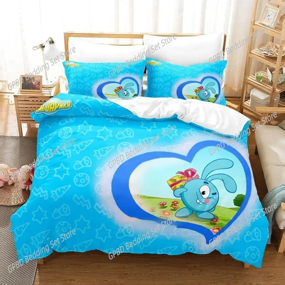 Smeshariki Bedding Set Single Twin Full Queen King Size Bed Set Adult Kid Bedroom Duvet cover Sets 3D Print Anime Bed Sheet Set