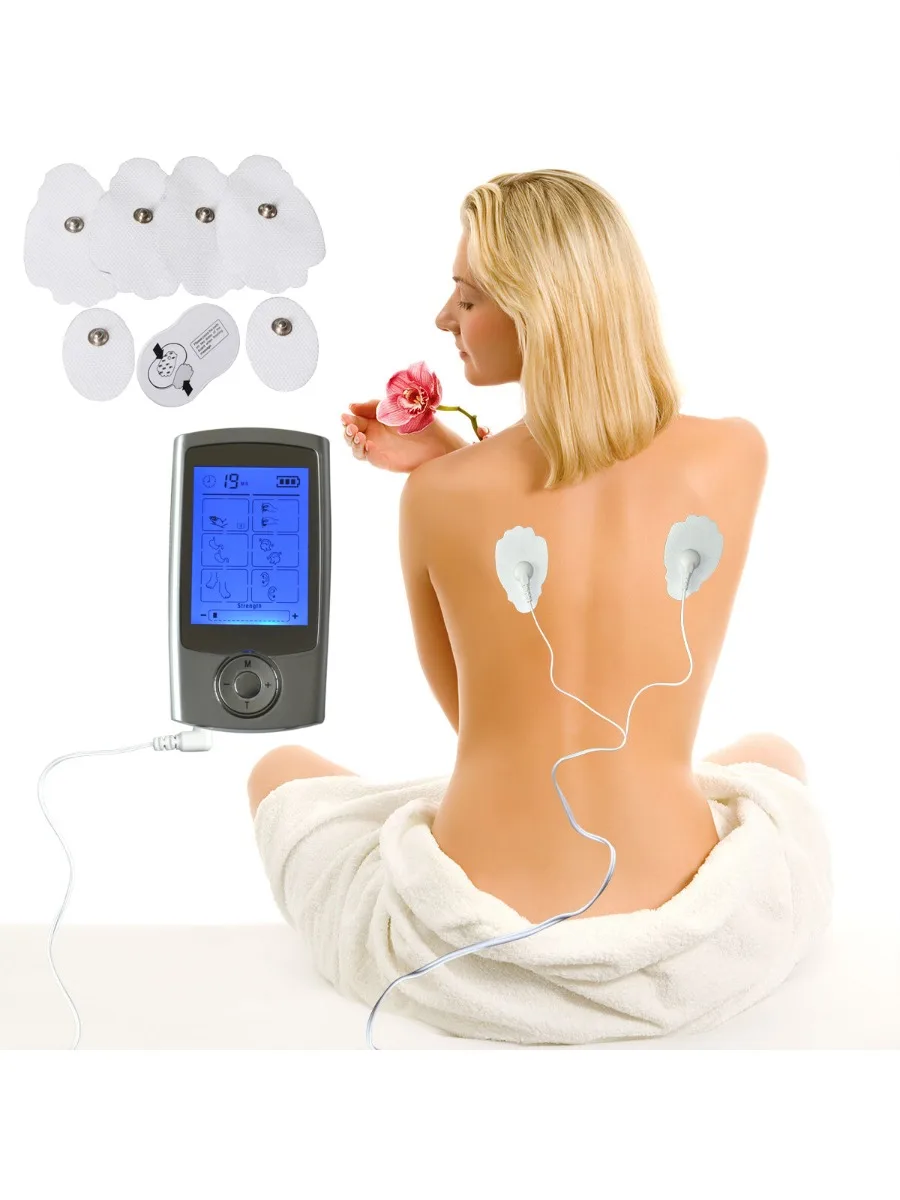 

10-режимный электрический массажер для тела Tens, электронный стимулятор мышц, EMS, иглоукалывание, цифровая терапевтическая машина, уход за шеей и спиной