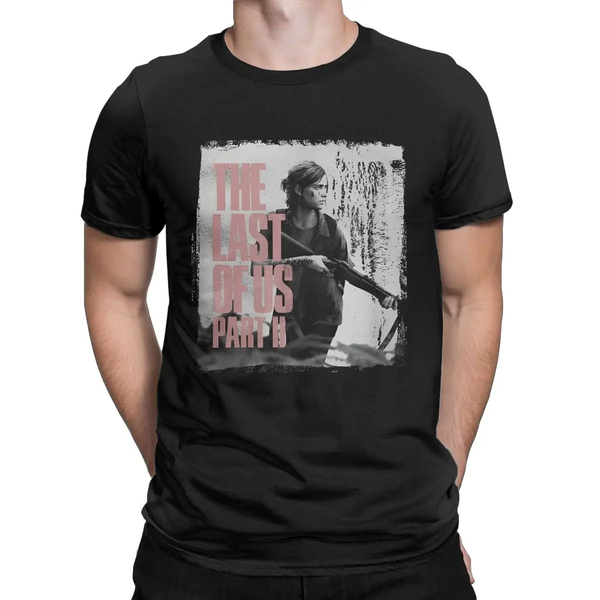 Casual 2024 The Last Of Us Ellie Rifle T-Shirt Men Round Collar Pure Cotton T Shirts Fireflies Video Game Short Sleeve Tee Shirt