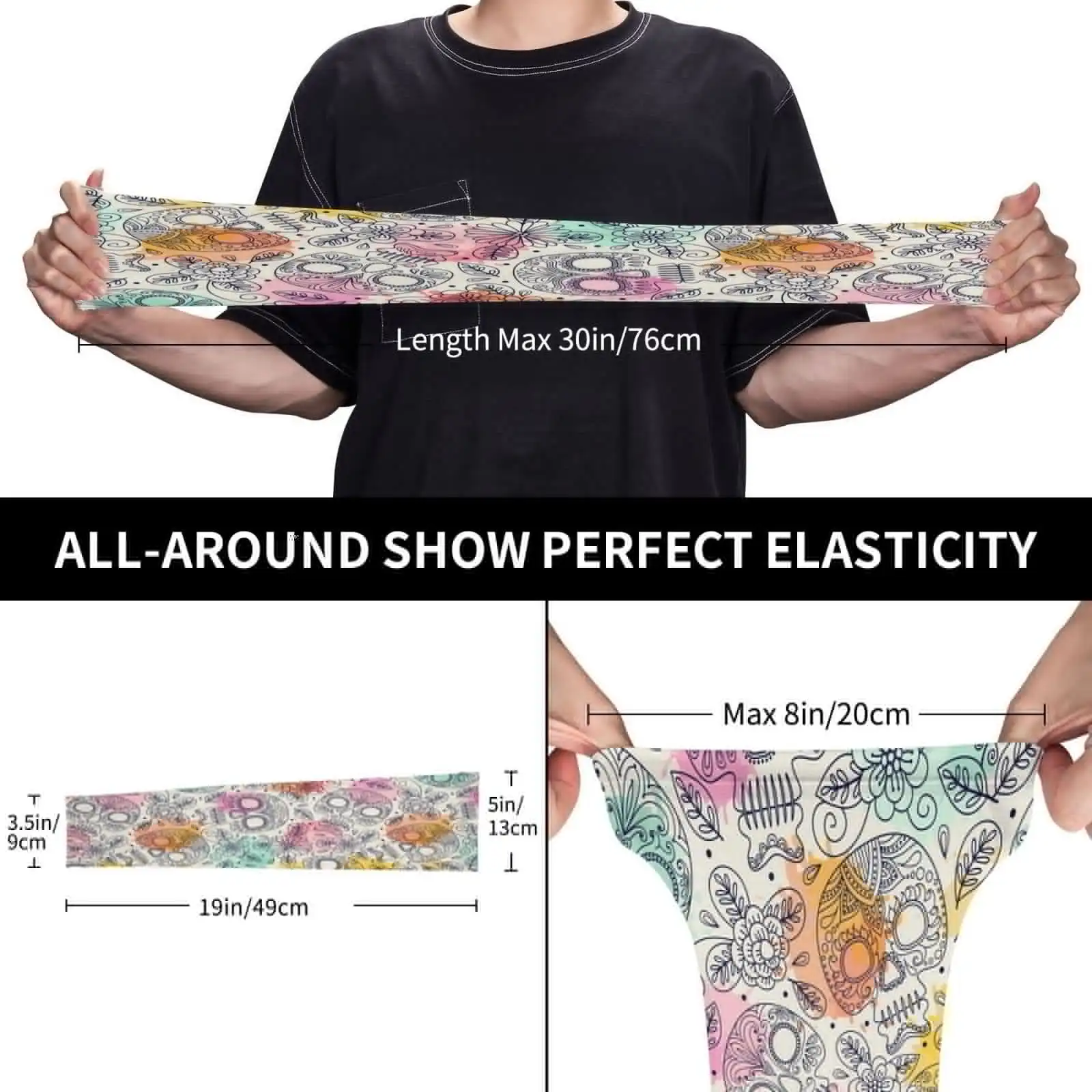 Lengan Pendingin Tengkorak dan Bunga untuk Wanita, Lengan Lengan, Lengan Pelindung Sinar UV Matahari untuk Menutupi dengan Silikon Anti Selip