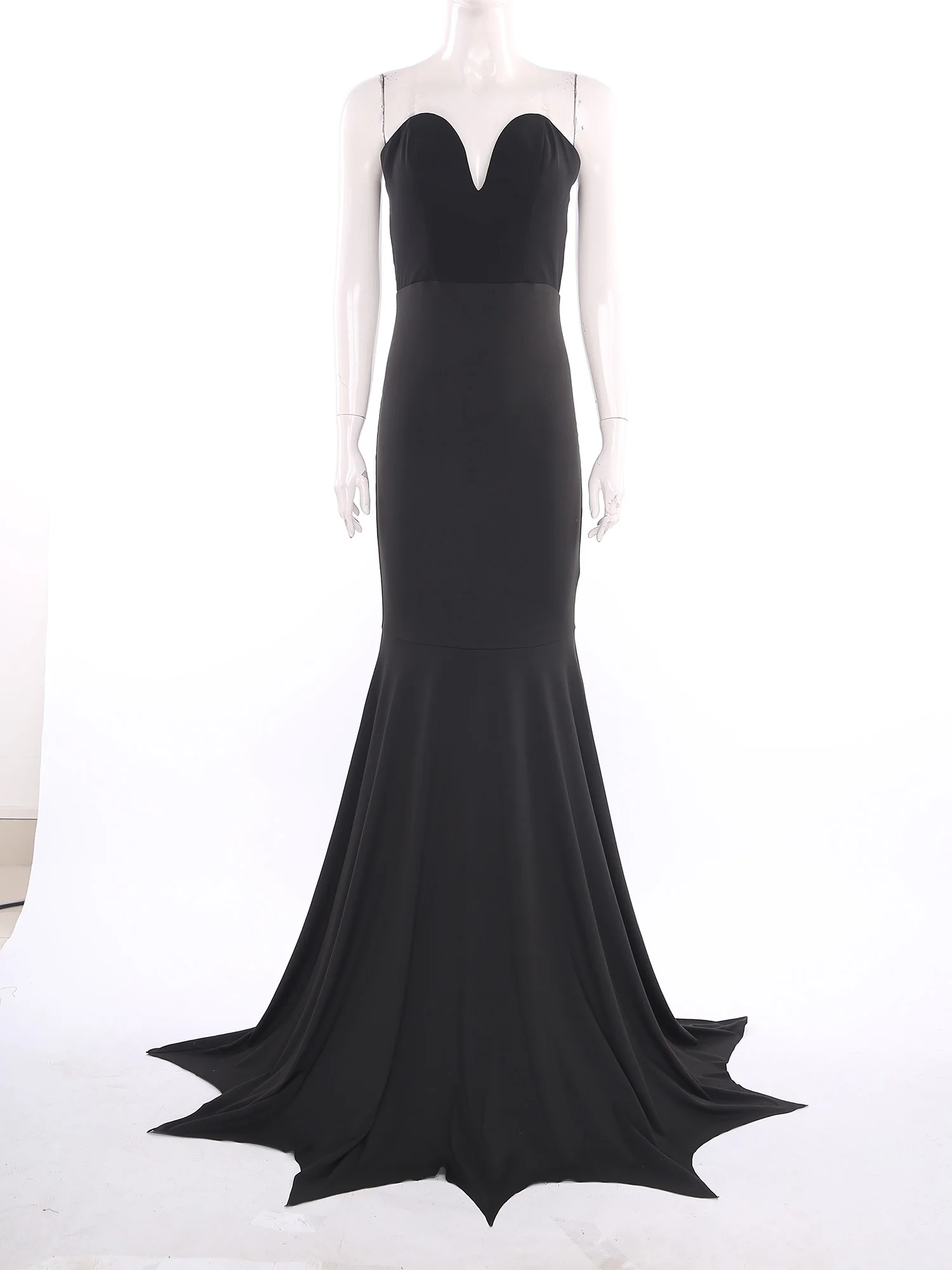 

Women Fashion Gothic Black Maxi Mermaid Dress Halloween Carnival Vampire Witch Devil Cosplay Performance Raves Party Uniforms
