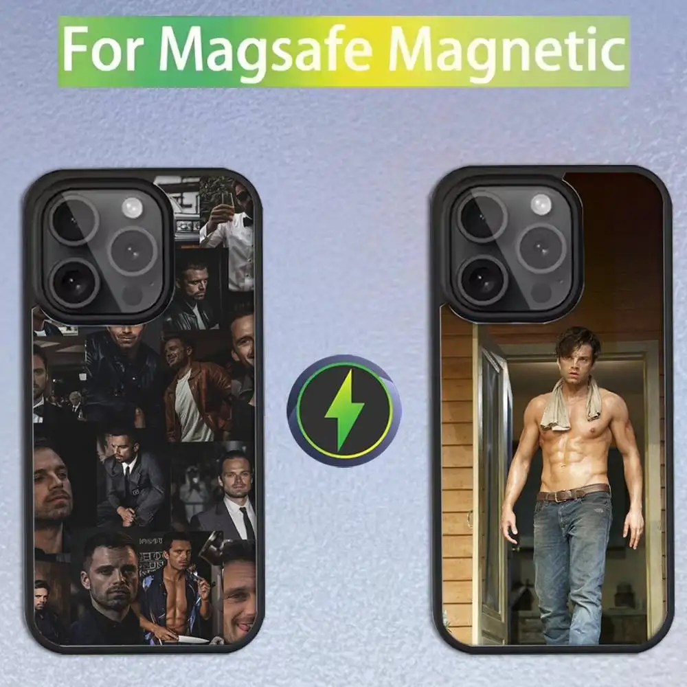 

Чехол для телефона с изображением актера Себастьяна Стана для iPhone 17, 16, 15, 14, 13, 12, 11, Pro, Max, Plus, Mini, SE4, E, совместимый с MagSafe Wireless