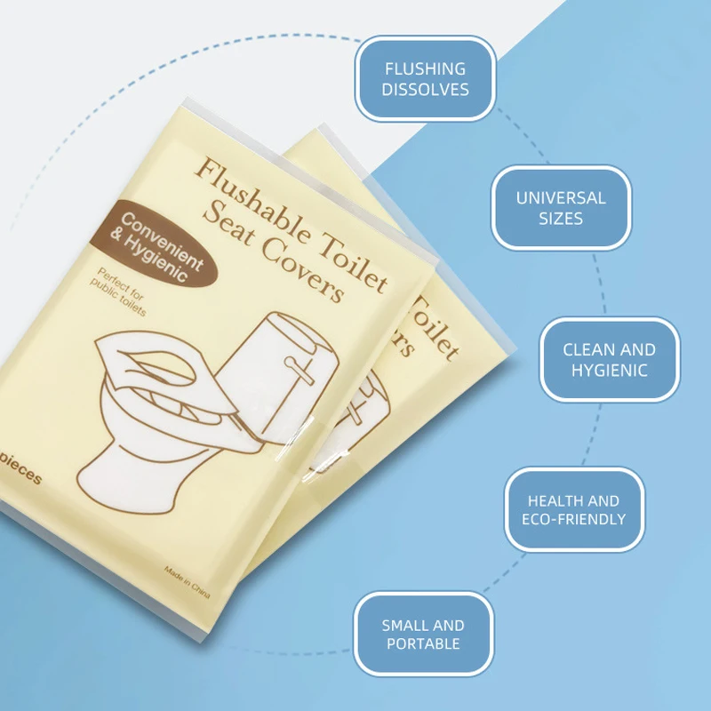 일회용 변기 시트 커버 휴대용 여행 캠핑 호텔 욕실 변기 매트 패드 생분해성 수용성 변기 커버 종이
