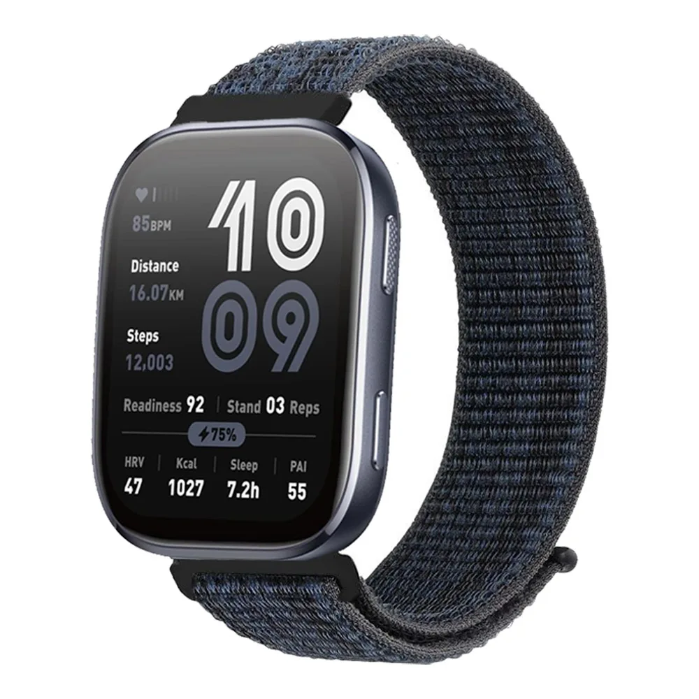 Bucle de nailon de 20mm y 22mm para pulsera Amazfit Active 2 Band para Amazfit Bip 5 6/3 Pro/GTR 4/GTS 3 mini 2e/Balacne/Stratos 2 3 Correa