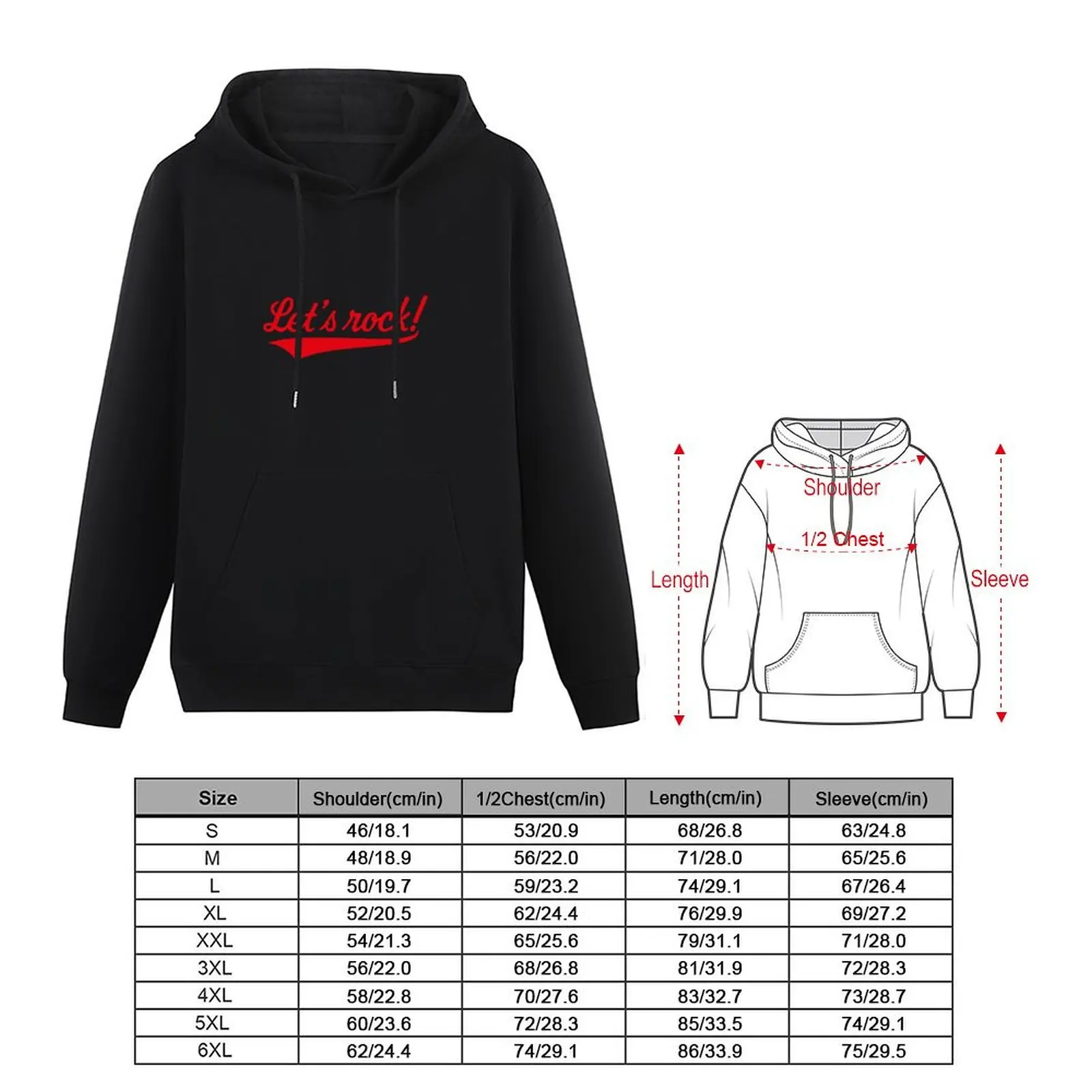 Let's Rock! (Rock 'n' Roll Music / Red) Pullover Hoodie male clothes men clothing new in hoodies and blouses