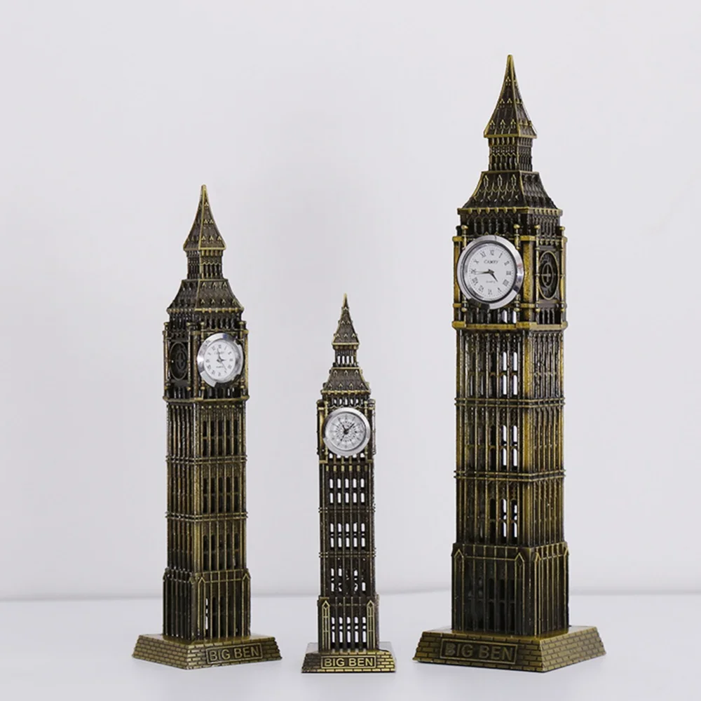 London Big Ben Tower modello statua artigianato ornamenti retrò europei accessori per la decorazione della tavola di casa souvenir turistici regalo