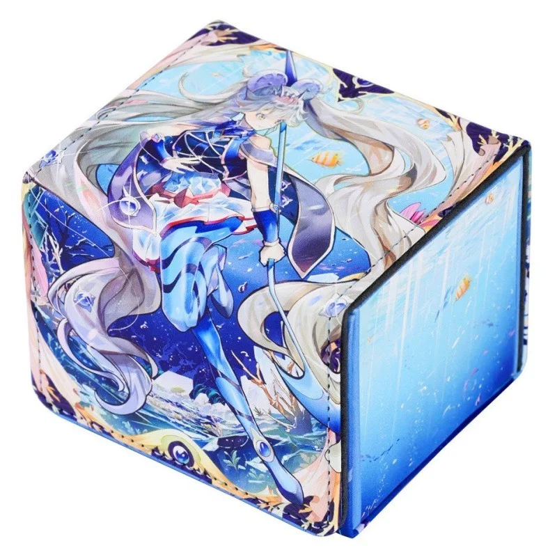 Yu-Gi-Oh! Marincess Aqua Argonaut Card Box Leather Magnetic Wear-resistant Large-capacity Game Collection Card Storage Box Toys