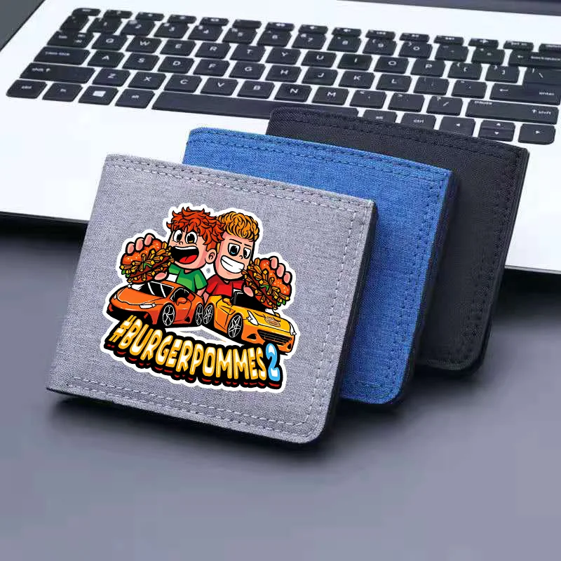 Burgerpommes Icrimax Men's Wallet Credit ID Cards Cartoon Anime Business Multifunctional Boys Card Holder Coin Photo Purse Gift