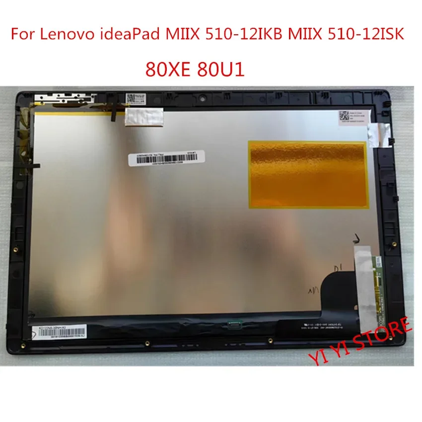 For Lenovo Miix 510-12IKB 510-12ISK 80XE 80U1 LED LCD 12' Touch Screen Assembly 80QL0001US with Frame Bezel