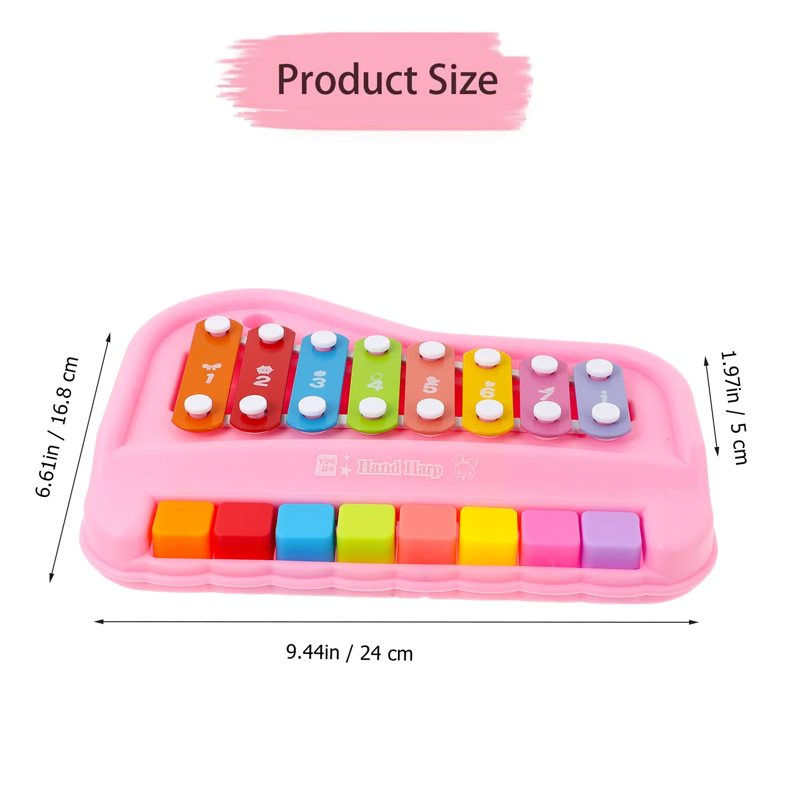 آلة موسيقية خشبية للأطفال إكسيليفون مكونة من 8 مقياس مفاتيح ملونة لتعلم الموسيقى وتعليم الأطفال الصغار في وقت مبكر