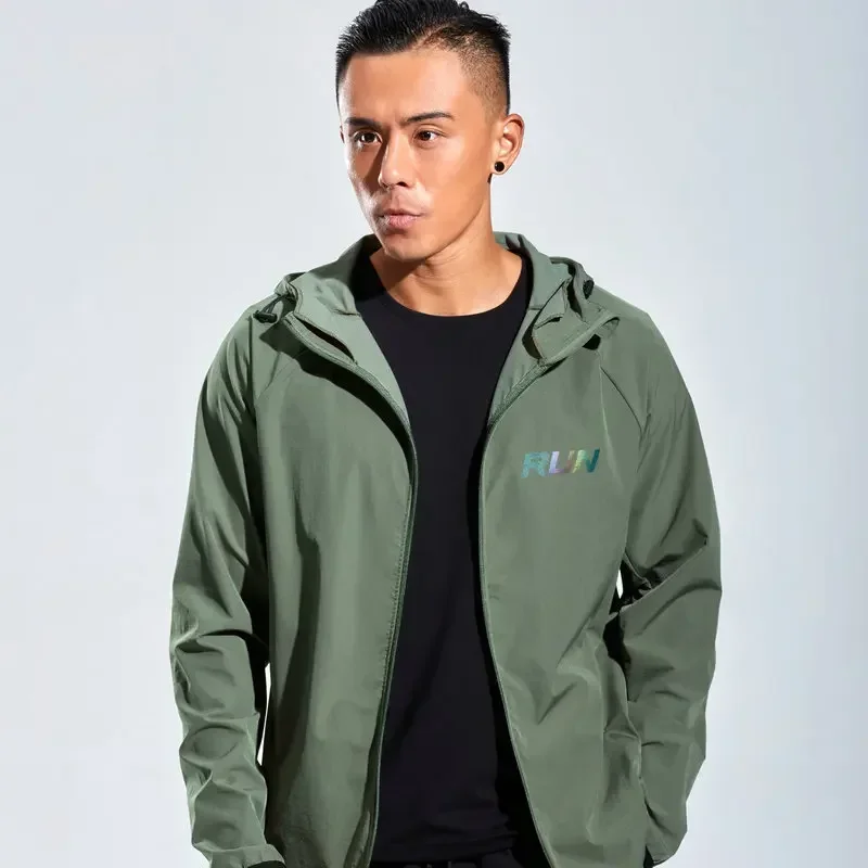 Men's Jackets Hooded Running Top Sports Jackets Hoodie Men Gym Sportswear Man Windbreaker Man's Sports Windproof Outdoor Clothes