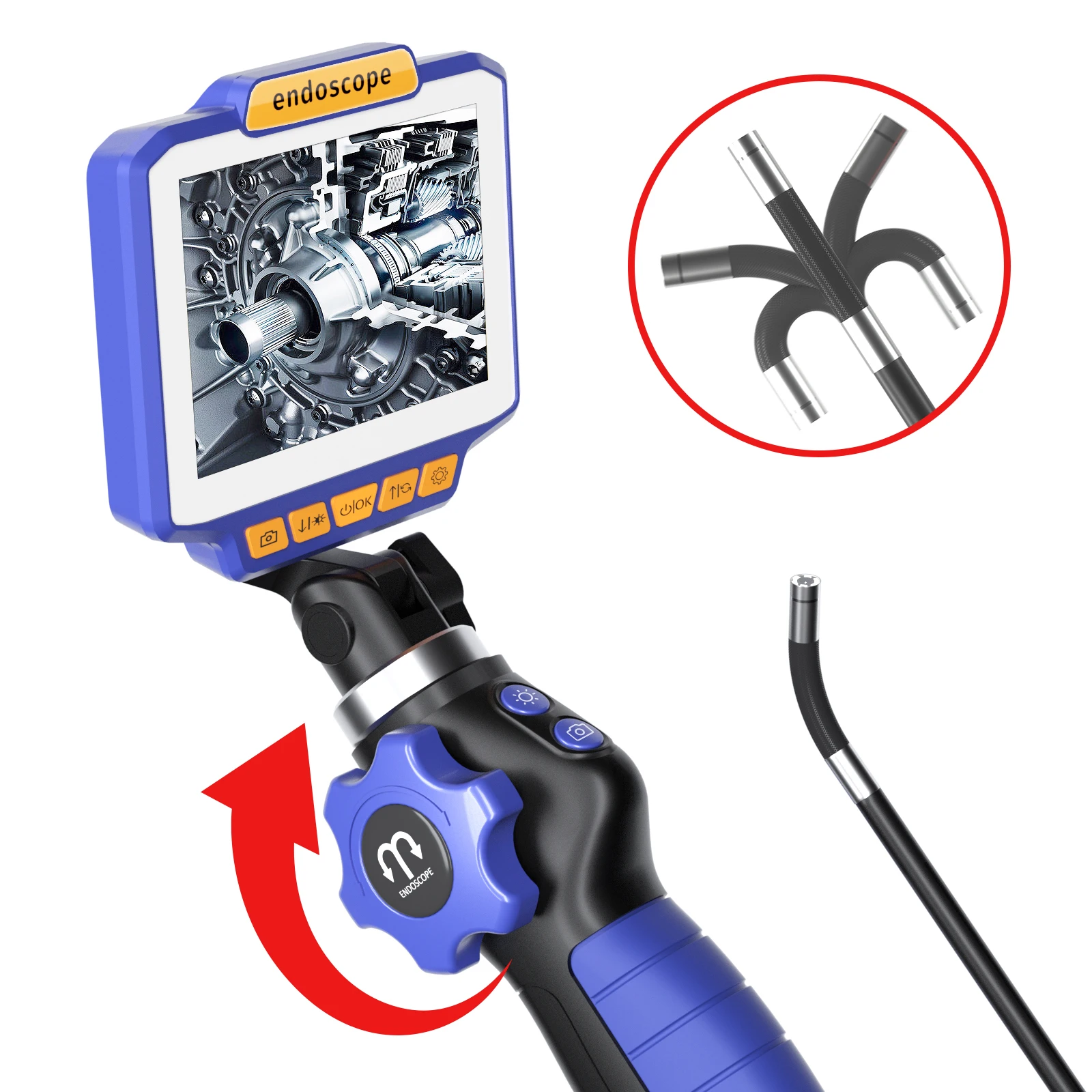 

2MP 1080P 6MM 180Degree Two Way Articulate Steering 3In1 USB/WIFI Industrial Endoscope CMOS Borescope Digial Microscope Camera