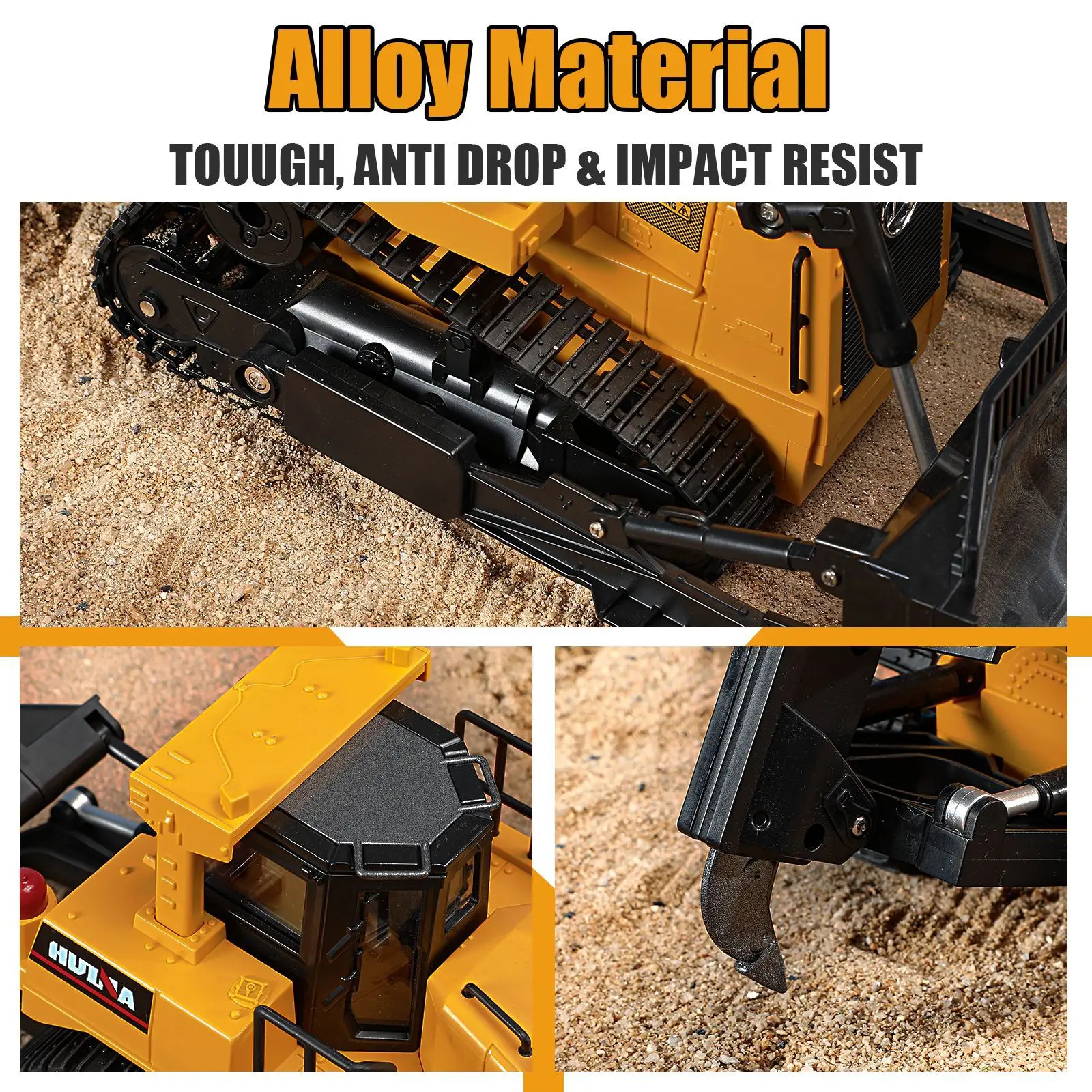 HUINA 1554 1/16 2.4G جرافة التحكم عن بعد قوة قوية محاكاة النمذجة الإضاءة تأثير الصوت طفل الكبار لعبة الهندسة