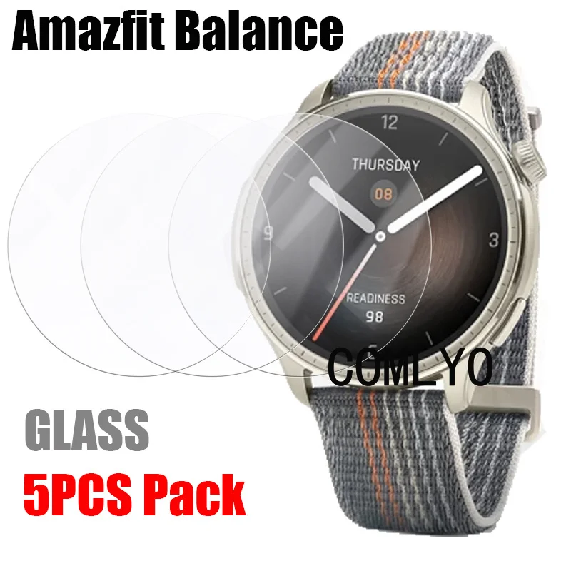

5 шт. для Amazfit Balance Smart Watch Защитная пленка из закаленного стекла 9H 2.5D пленка