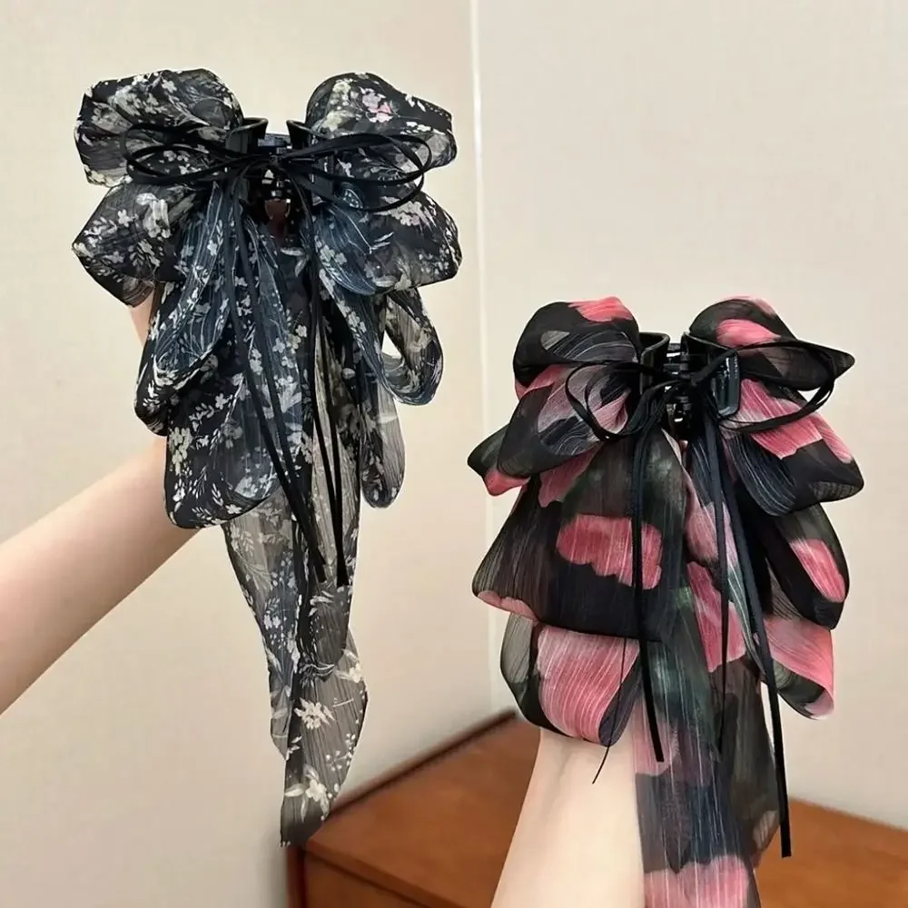 

1 шт., новая шифоновая заколка для объема, модные элегантные заколки для хвоста, коготь для волос для женщин и девочек