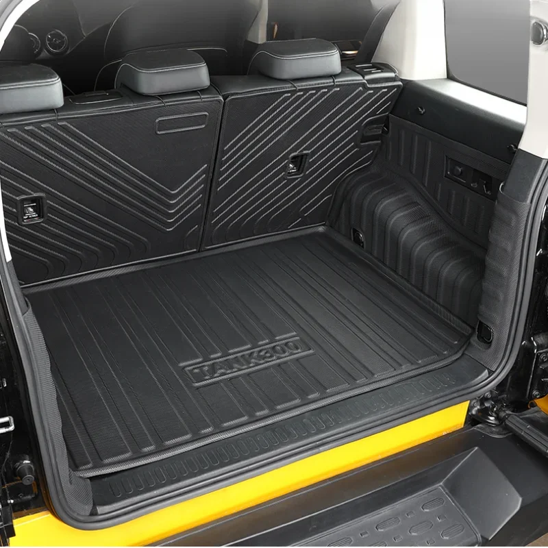 Rear Trunk Mats TPE Waterproof Cargo Liner For GWM Great Wall Tank 300 Full Surround Rear Seat Backrest Protection Pad