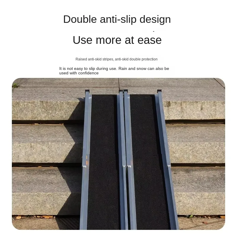 Hanak factory barrier-free telescopic portable movable aluminum alloy non-slip wheelchair stair ramp wholesale