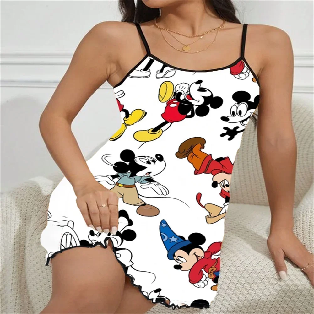 Nightgowns Skirt Casual Women's Dresses D/party Disney Cartoon Pattern Dress for Woman Sexy Charming New Women's Sleeping Dress