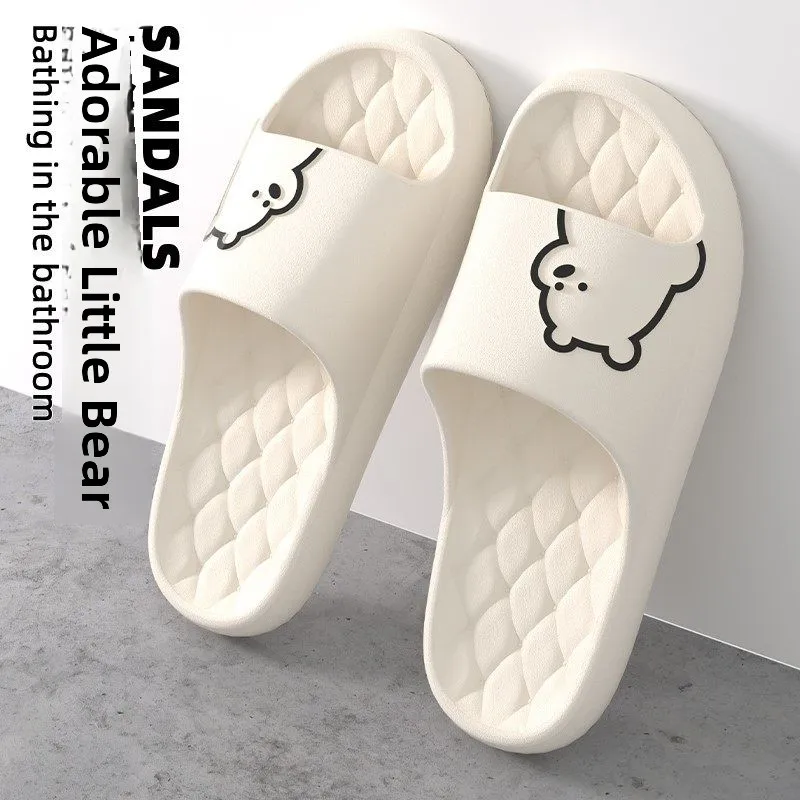 

Non-Slip Bathroom Slippers Quick Dry Home Indoor Silent Men's Slippers Comfortable Soft TPR Material Casual Slip-On Sandals