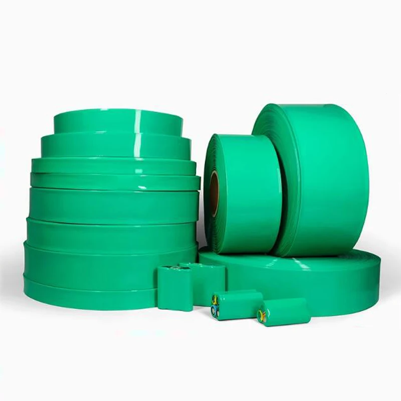 

Green PVC shrink tube 18650 lithium battery pack packaging film 21700 battery protection packaging shrink tube
