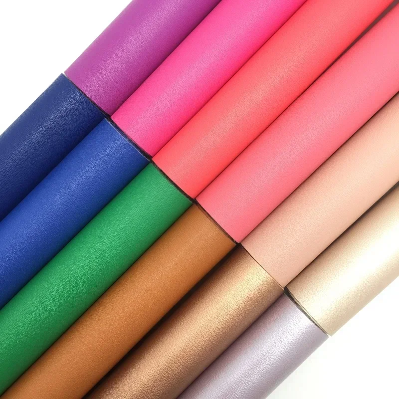 Onefly Wholesales Dropshipping Leather Supplier Smooth Faux Synthetic Vinly Leather Fabric Sheet Felt Backing For Bow DIY  FZ095