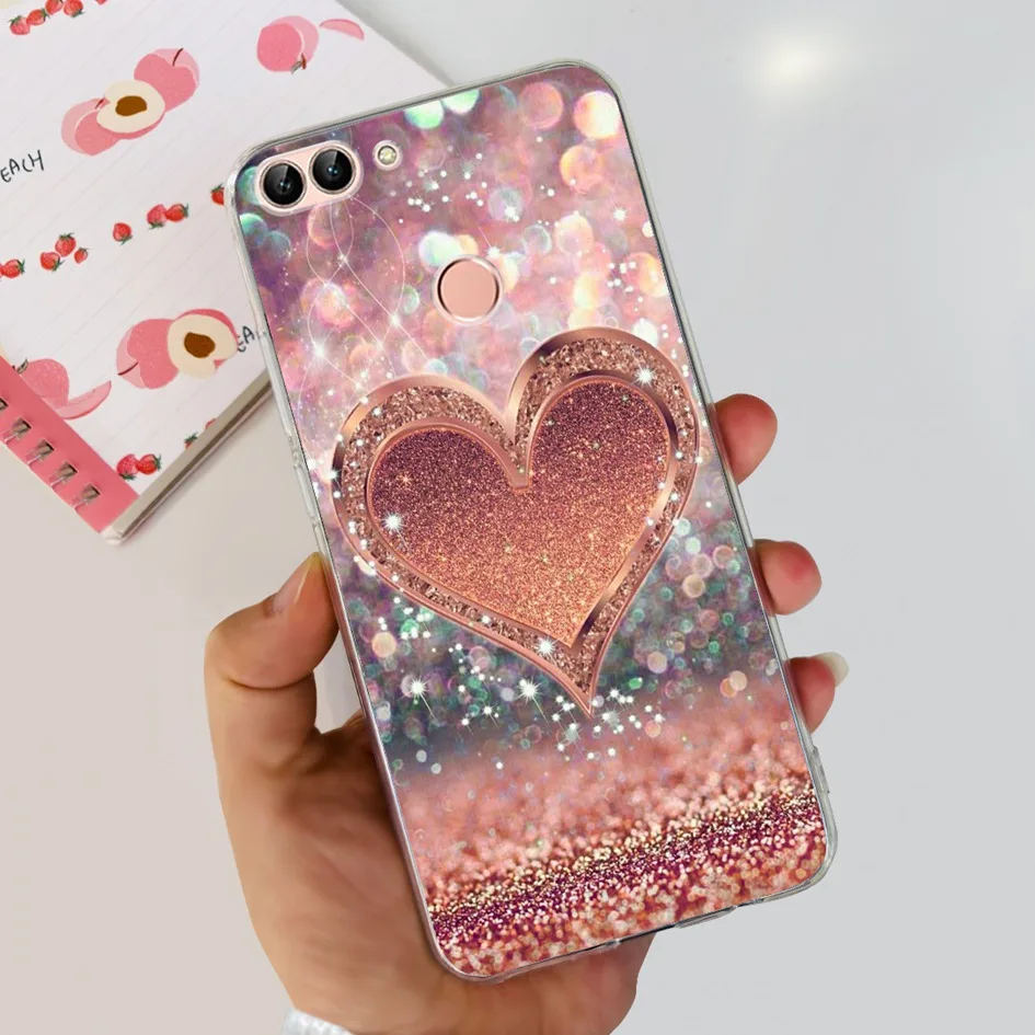 For Huawei P Smart Case FIG-LX1 FIG-LX2 FIG-LX3 Back Cover Fashion Flower Marble Clear Silicone Soft Funda For PSmart 2018 Coque