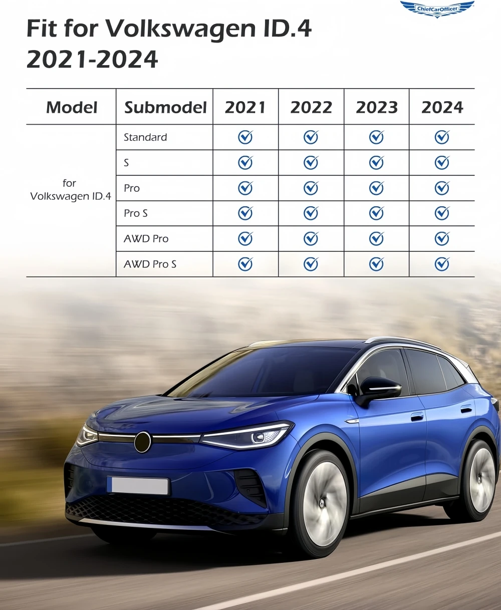 Für Volkswagen ID.4 Fußmatten Kofferraumauskleidung 2024 2023 2022 2021 Allwetter-Fußmatten TPE-Bodenteppiche Linkslenker – Detail 2