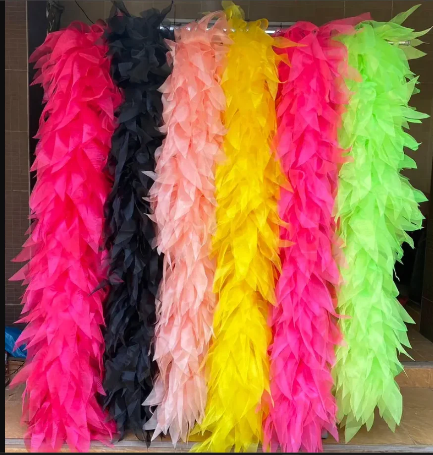 

Органза Боа, пушистая длинная шаль, драг-королева, боа для выступлений, вечеринки, вечеринки, танцевальной вечеринки, свадебные накидки, индивидуальный цвет