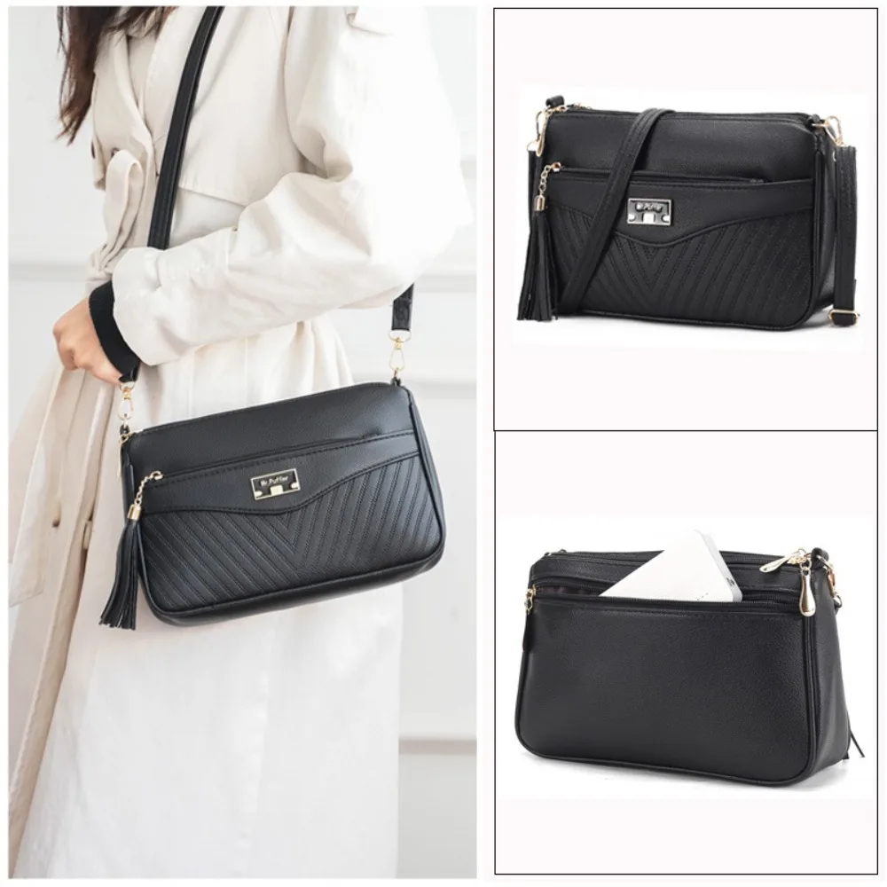 

Новая большая вместительная сумка через плечо из искусственной кожи, универсальная женская простая сумка, мягкая сумка на плечо на молнии для женщин